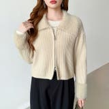 シャギー付きダブルジップカーディガン リブニット カーディガン | COCOMOMO | 詳細画像1 