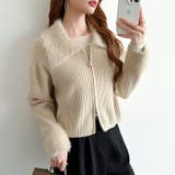 シャギー付きダブルジップカーディガン リブニット カーディガン | COCOMOMO | 詳細画像2 