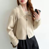 シャギー付きダブルジップカーディガン リブニット カーディガン | COCOMOMO | 詳細画像4 