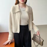 シャギー付きダブルジップカーディガン リブニット カーディガン | COCOMOMO | 詳細画像7 