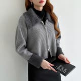 シャギー付きダブルジップカーディガン リブニット カーディガン | COCOMOMO | 詳細画像10 