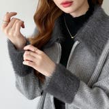 シャギー付きダブルジップカーディガン リブニット カーディガン | COCOMOMO | 詳細画像13 