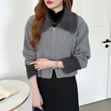 シャギー付きダブルジップカーディガン リブニット カーディガン | COCOMOMO | 詳細画像15 