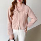 シャギー付きダブルジップカーディガン リブニット カーディガン | COCOMOMO | 詳細画像18 