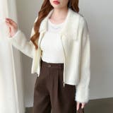 シャギー付きダブルジップカーディガン リブニット カーディガン | COCOMOMO | 詳細画像32 