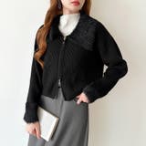 シャギー付きダブルジップカーディガン リブニット カーディガン | COCOMOMO | 詳細画像35 