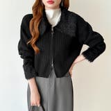 シャギー付きダブルジップカーディガン リブニット カーディガン | COCOMOMO | 詳細画像36 