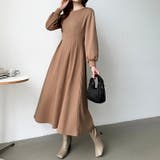 前後2wayで楽しめる ウエストタックワンピース ハーフジップワンピース | COCOMOMO | 詳細画像25