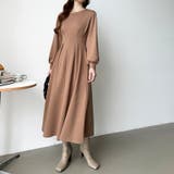 前後2wayで楽しめる ウエストタックワンピース ハーフジップワンピース | COCOMOMO | 詳細画像27