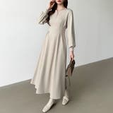 前後2wayで楽しめる ウエストタックワンピース ハーフジップワンピース | COCOMOMO | 詳細画像3