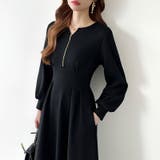 前後2wayで楽しめる ウエストタックワンピース ハーフジップワンピース | COCOMOMO | 詳細画像32