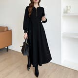 前後2wayで楽しめる ウエストタックワンピース ハーフジップワンピース | COCOMOMO | 詳細画像35