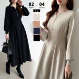 前後2wayで楽しめる ウエストタックワンピース ハーフジップワンピース | COCOMOMO | 詳細画像1