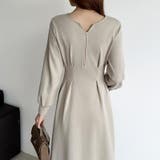 前後2wayで楽しめる ウエストタックワンピース ハーフジップワンピース | COCOMOMO | 詳細画像7