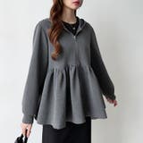 カジュアルに、大人フェミニン。 ペプラムパーカー ジップパーカー | COCOMOMO | 詳細画像10 