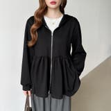 カジュアルに、大人フェミニン。 ペプラムパーカー ジップパーカー | COCOMOMO | 詳細画像16 