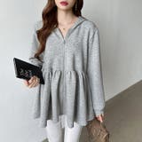 カジュアルに、大人フェミニン。 ペプラムパーカー ジップパーカー | COCOMOMO | 詳細画像2 