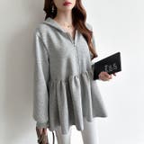 カジュアルに、大人フェミニン。 ペプラムパーカー ジップパーカー | COCOMOMO | 詳細画像6 