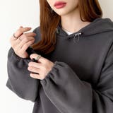 ロゴ刺繍フード オーバーサイズパーカー ドロストパーカー | COCOMOMO | 詳細画像13