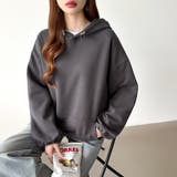 ロゴ刺繍フード オーバーサイズパーカー ドロストパーカー | COCOMOMO | 詳細画像16