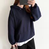 ロゴ刺繍フード オーバーサイズパーカー ドロストパーカー | COCOMOMO | 詳細画像19