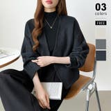 ダークグレー | ノーカラージャケット ショートコート アウター | COCOMOMO