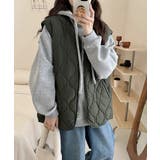 キルティングベスト Vネックベスト 中綿ベスト | COCOMOMO | 詳細画像2 