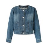 ノーカラーデニムジャケット デニムジャケット ブルゾン | COCOMOMO | 詳細画像22