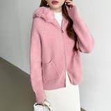 ふわふわファー付きパーカー ファーフードパーカー ニットパーカー | COCOMOMO | 詳細画像12 