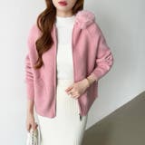 ふわふわファー付きパーカー ファーフードパーカー ニットパーカー | COCOMOMO | 詳細画像13 