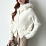 ふわふわファー付きパーカー ファーフードパーカー ニットパーカー | COCOMOMO | 詳細画像19 