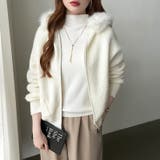 ふわふわファー付きパーカー ファーフードパーカー ニットパーカー | COCOMOMO | 詳細画像21 