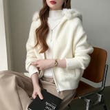 ふわふわファー付きパーカー ファーフードパーカー ニットパーカー | COCOMOMO | 詳細画像25 