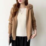 ふわふわファー付きパーカー ファーフードパーカー ニットパーカー | COCOMOMO | 詳細画像32 