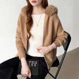 ふわふわファー付きパーカー ファーフードパーカー ニットパーカー | COCOMOMO | 詳細画像33 