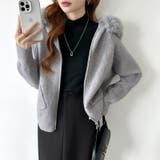 ふわふわファー付きパーカー ファーフードパーカー ニットパーカー | COCOMOMO | 詳細画像5 