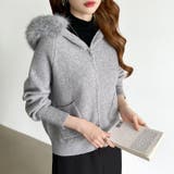 ふわふわファー付きパーカー ファーフードパーカー ニットパーカー | COCOMOMO | 詳細画像7 