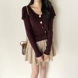 ビッグカラーニット カーディガン アシンメトリーニット | COCOMOMO | 詳細画像11