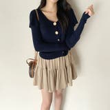 ビッグカラーニット カーディガン アシンメトリーニット | COCOMOMO | 詳細画像12