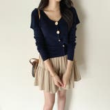 ビッグカラーニット カーディガン アシンメトリーニット | COCOMOMO | 詳細画像16