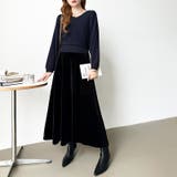 ベロアスカート ロングスカート フレアスカート | COCOMOMO | 詳細画像17 