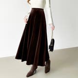 ベロアスカート ロングスカート フレアスカート | COCOMOMO | 詳細画像3 