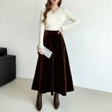 ベロアスカート ロングスカート フレアスカート | COCOMOMO | 詳細画像9 