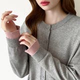 レイヤード風配色カーディガン 配色ニット バイカラーカーディガン | COCOMOMO | 詳細画像18 