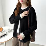 レイヤード風配色カーディガン 配色ニット バイカラーカーディガン | COCOMOMO | 詳細画像5 