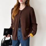 レイヤード風配色カーディガン 配色ニット バイカラーカーディガン | COCOMOMO | 詳細画像39 