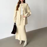 前後2wayセットアップニット ニットカーディガン タイトスカート | COCOMOMO | 詳細画像2 