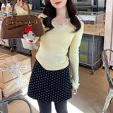 レースニット vネックニット レイヤードトップス | COCOMOMO | 詳細画像10 