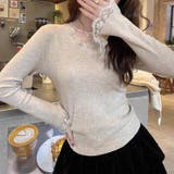 レースニット vネックニット レイヤードトップス | COCOMOMO | 詳細画像12 