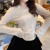 レースニット vネックニット レイヤードトップス | COCOMOMO | 詳細画像15 